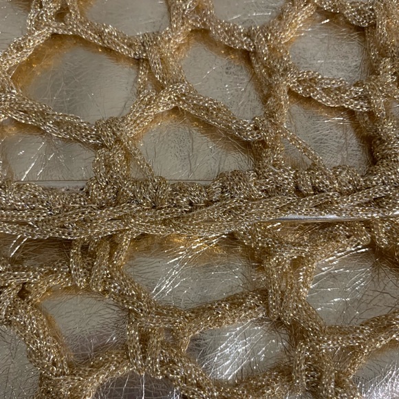 Vintage gold/fabric clutch purse - Picture 7 of 8